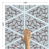 Blue and Charcoal Pattern Geometric Peel and Stick Removable Wallpaper 2566