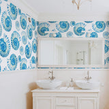 Blue and White Nautical Peel and Stick Removable Wallpaper 6285