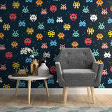 Blue and Yellow Space Children Peel and Stick Removable Wallpaper 5295