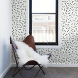 Black Lines Basic Peel and Stick Removable Wallpaper 9008