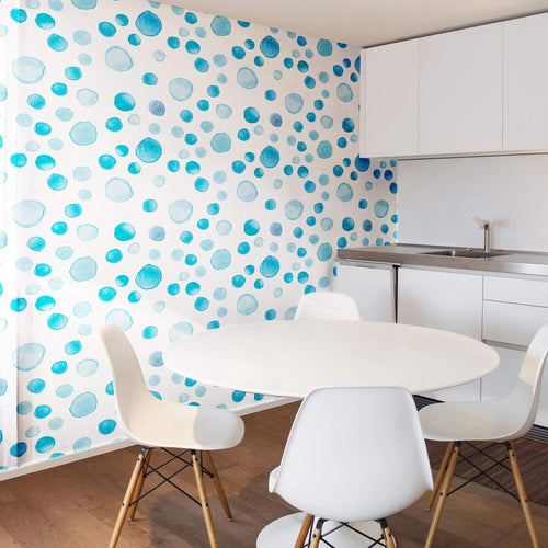 Blue and White Textured Basic Peel and Stick Removable Wallpaper 4565