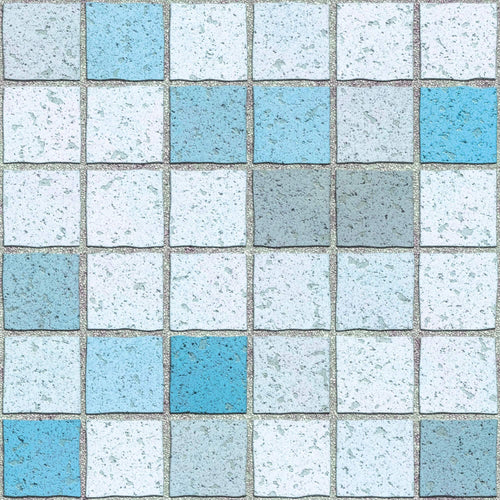 Blue and White Tile Tile Adhesive Peel and Stick Removable Wallpaper 4980