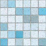 Blue and White Tile Tile Adhesive Peel and Stick Removable Wallpaper 4980