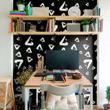 Black Pattern Teens Peel and Stick Removable Wallpaper 6078
