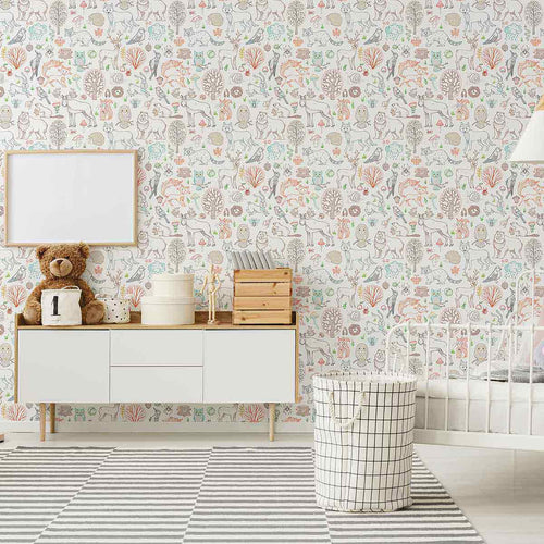 Purple Animals Peel and Stick Removable Wallpaper 3008