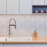 Grey Circle Peel and Stick Removable Wallpaper 3850