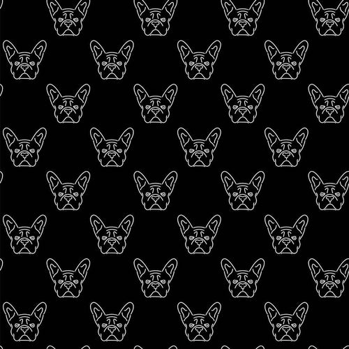 Black and White Dog Peel and Stick Removable Wallpaper 5196