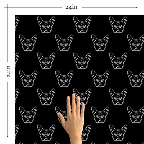 Black and White Dog Peel and Stick Removable Wallpaper 5196