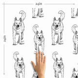 Black and White Dog Peel and Stick Removable Wallpaper 9234