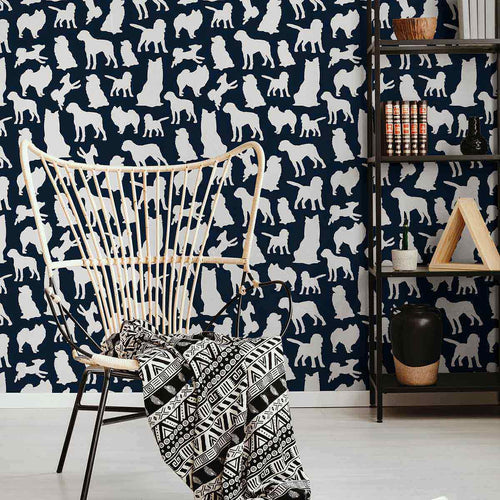 Blue Dog Peel and Stick Removable Wallpaper 3054