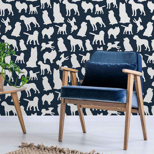 Blue Dog Peel and Stick Removable Wallpaper 3054