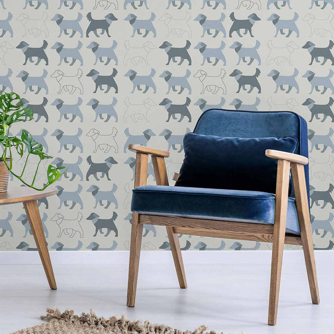 Blue Dog Peel and Stick Removable Wallpaper 0157