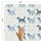 Blue Dog Peel and Stick Removable Wallpaper 0157