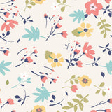 White Botanical Floral Peel and Stick Removable Wallpaper 1927