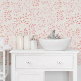 White and Pink Floral Peel and Stick Removable Wallpaper 4635