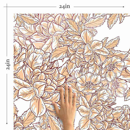 Beige Flower Peel and Stick Removable Wallpaper 9552