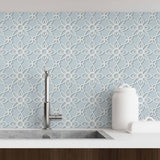 Blue Flower Peel and Stick Removable Wallpaper 9889
