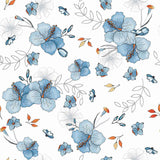 Blue Flower Peel and Stick Removable Wallpaper 3102