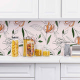 Orange Flower Peel and Stick Removable Wallpaper 0186