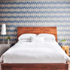 Blue Ikat Geometric Peel and Stick Removable Wallpaper 5475