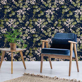 Blue Leaf Peel and Stick Removable Wallpaper 6976