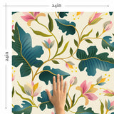 Green Leaf Peel and Stick Removable Wallpaper 4938