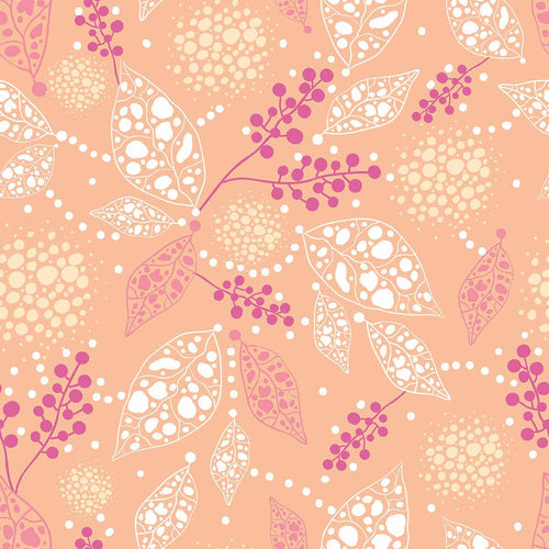 Pink Leaf Peel and Stick Removable Wallpaper 7625