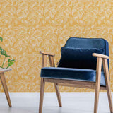 Yellow Leaf Peel and Stick Removable Wallpaper 6142