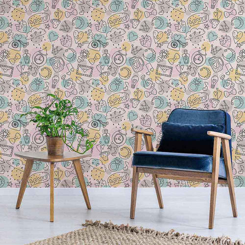 Purple Love Peel and Stick Removable Wallpaper 3488