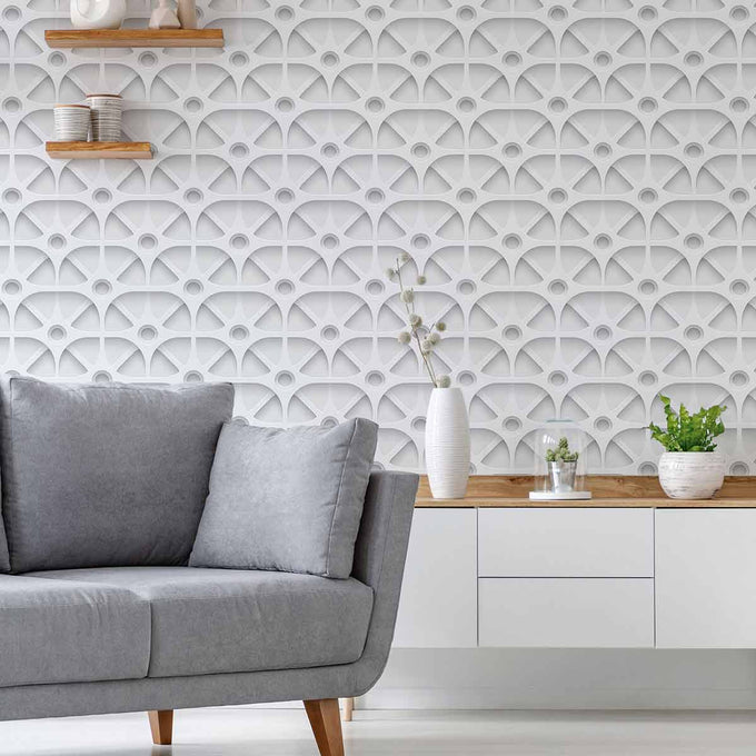 Grey Mesh Peel and Stick Removable Wallpaper 7555