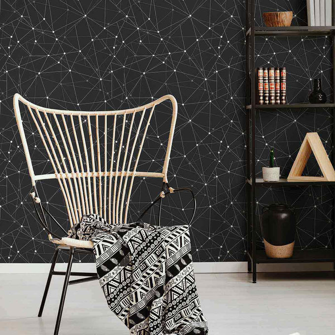 Grey Mesh Peel and Stick Removable Wallpaper 7225