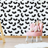 Black and White Mouse Peel and Stick Removable Wallpaper 2000