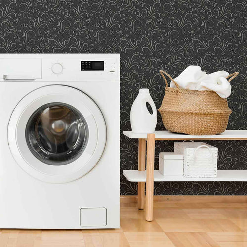 Black and White Motif Peel and Stick Removable Wallpaper 7685