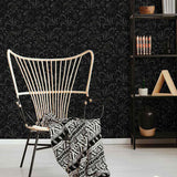 Black and White Motif Peel and Stick Removable Wallpaper 7685