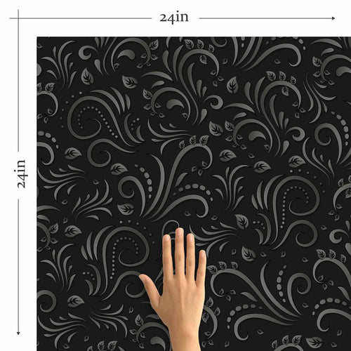 Black and White Motif Peel and Stick Removable Wallpaper 7685