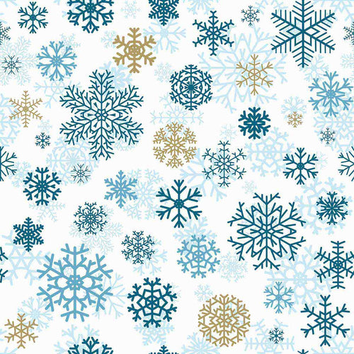 Blue Snowflake Peel and Stick Removable Wallpaper 2091