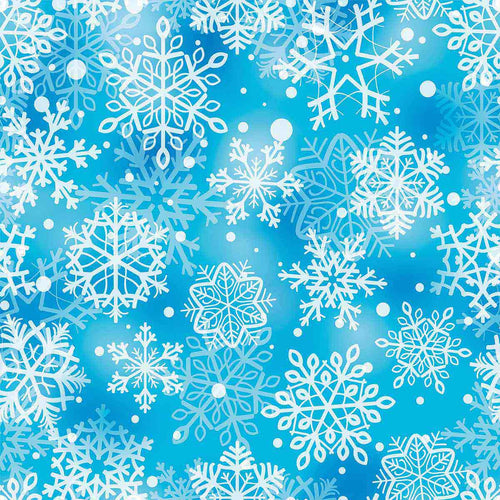Blue Snowflake Peel and Stick Removable Wallpaper 7159