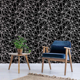 Black and White Triangle Peel and Stick Removable Wallpaper 6405