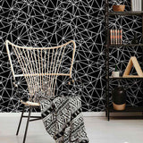 Black and White Triangle Peel and Stick Removable Wallpaper 6405