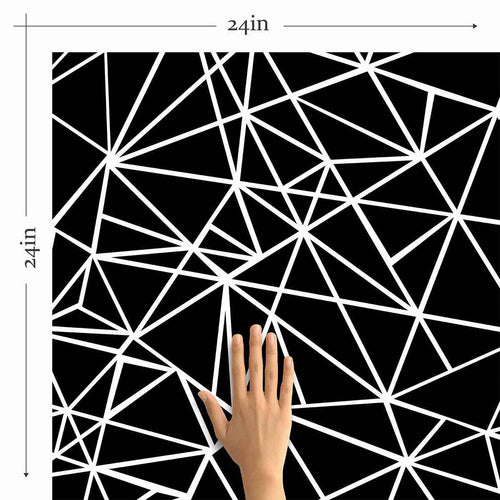 Black and White Triangle Peel and Stick Removable Wallpaper 6405