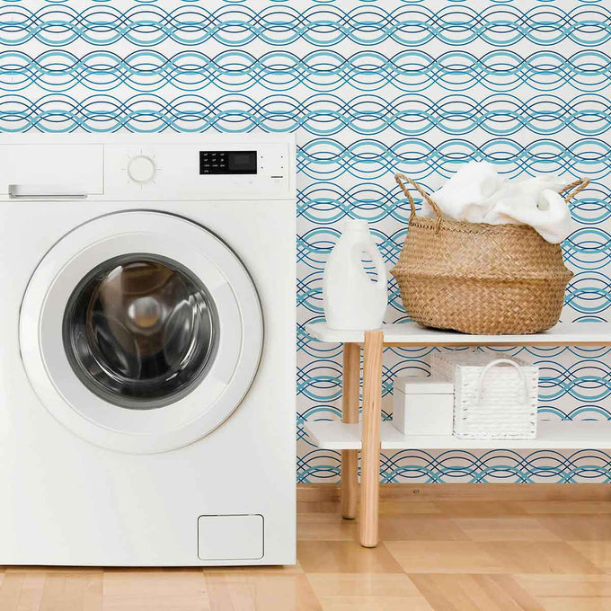 Blue Wave Peel and Stick Removable Wallpaper 2756