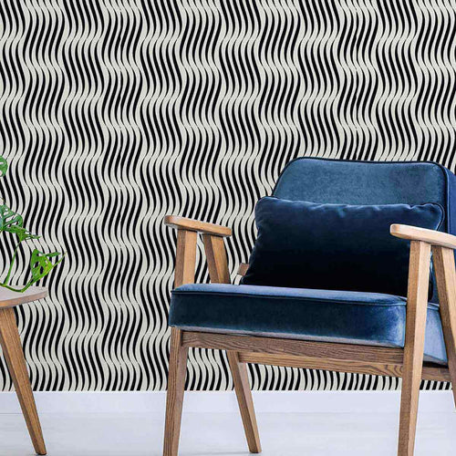 Black and White Weave Peel and Stick Removable Wallpaper 7645
