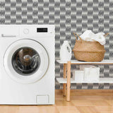 Black and White Weave Peel and Stick Removable Wallpaper 7645