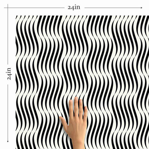 Black and White Weave Peel and Stick Removable Wallpaper 7645
