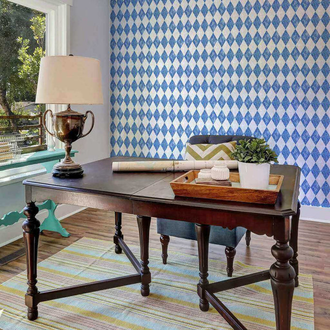 Blue and White Textured Peel and Stick Removable Wallpaper 1164