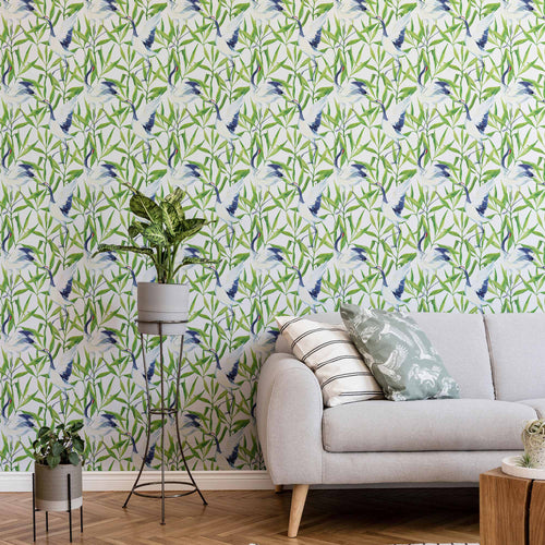 Green Birds Peel and Stick Removable Wallpaper 1174