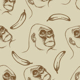 Brown Gorilla Animal Peel and Stick Removable Wallpaper 8514