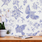 Blue Birds Peel and Stick Removable Wallpaper 4739