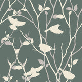 Grey Bird Animal Peel and Stick Removable Wallpaper 2066