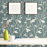 Grey Bird Animal Peel and Stick Removable Wallpaper 2066